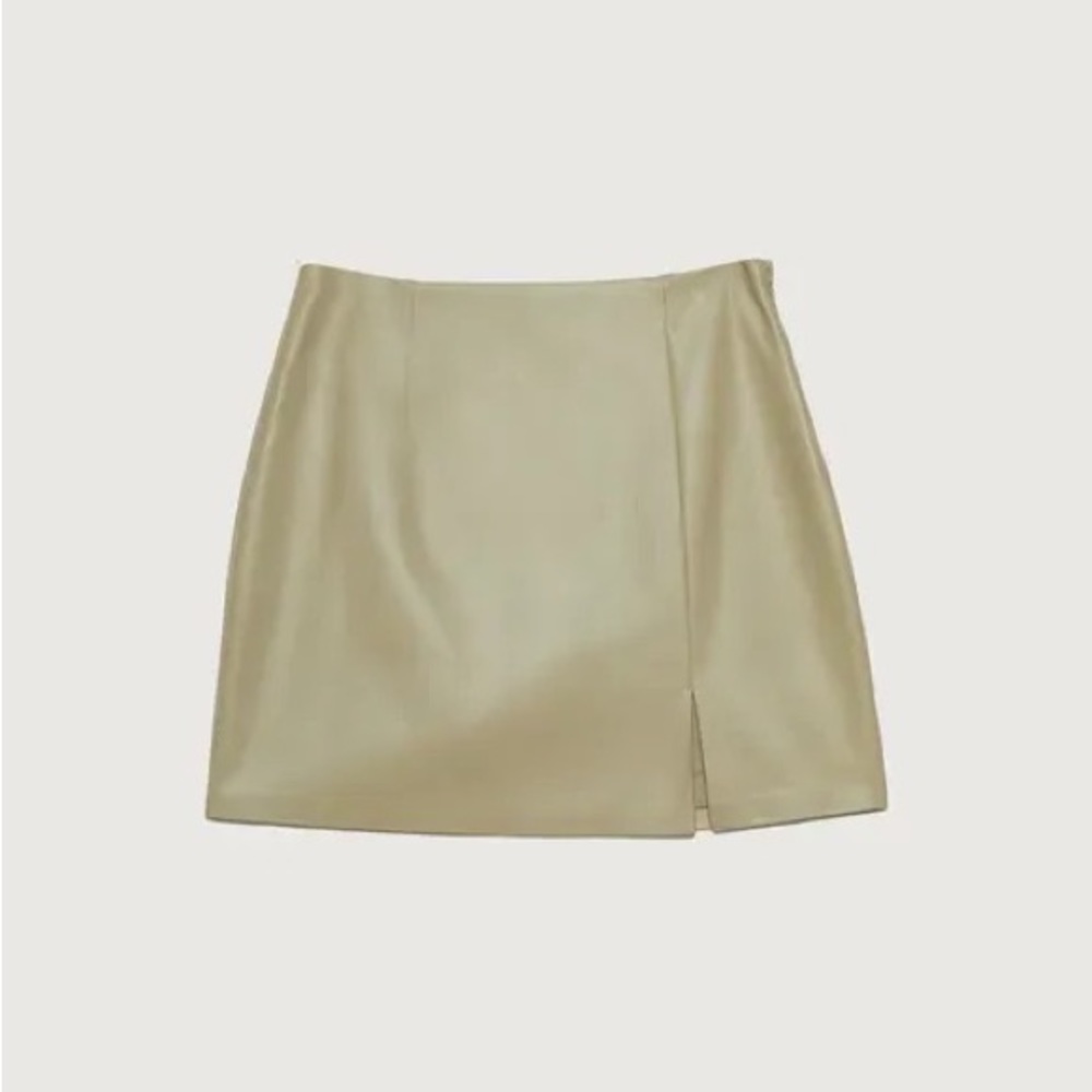 BNWT OAK + FORT Vegan Leather Skirt
